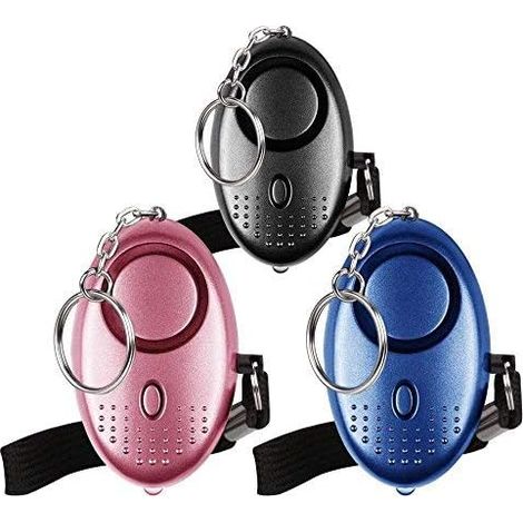 Qoosea Lot de 3 alarmes d'urgence avec son de 140 dB et lampe torche LED (1/5)