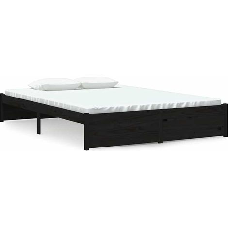 Maison Exclusive - Giroletto Nero in Legno Massello 140x190 cm (1/5)