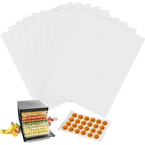 10 quadratische Silikon-Dörrmatten, 35 × 30 cm, antihaftbeschichtet, BPA-frei, zum Trocknen von Obst geeignet. (1/5)