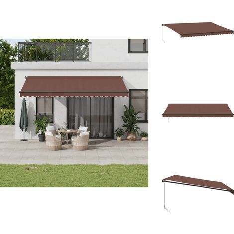 Markise Manuell Braun 500x300 cm - Markise - Sonnensegel - Gartensonnenblende - Außenmarkise - Terrassenschirm (1/5)