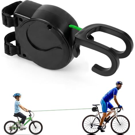 Corde de Remorquage pour Vélo Enfant, Corde de Traction pour Vélo, 2.6 M Capacité de Charge 225 kg, Barre de Remorquage Rétractable Retirable en Secondes, pour VTT, Vélo (1/5)
