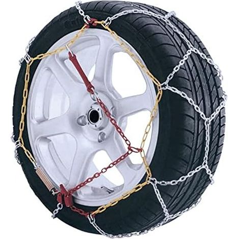 1 Paire Chaînes Neige, Acier 9mm, Tenseur Mécanique, Pneus 175/65-14, Véhicules ABS (1/2)