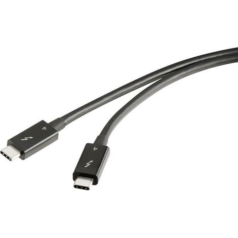 Online Store Câble Thunderbolt™ Thunderbolt™ 4 Fiche mâle Thunderbolt® (USB-C™), Fiche mâle Thunderbolt® (USB-C™) 0.80 m noir blindage doubl X940072 (1/4)