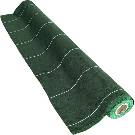 ZENLYS Longueur 50m Toile de paillage anti mauvaises herbes Largeur 3,3m Coloris Vert 130g par m2 Grande Largeur (1/5)