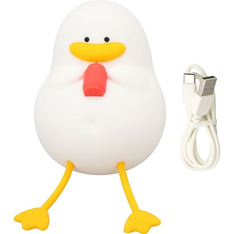 Veilleuse mignonne en Silicone en forme de canard, Protection des yeux, colorée, 3 niveaux de luminosité, chargeur USB, lampe de chevet pour chambre à coucher (1/5)