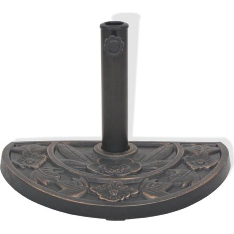 vidaXL Base per Parasole a Semicerchio in Resina Bronzo 9 kg