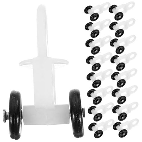 50 mini-glissières à billes silencieuses en plastique pour tringle à rideaux coulissante, compatibles avec les rideaux, cloisons et portes coulissantes. (1/5)