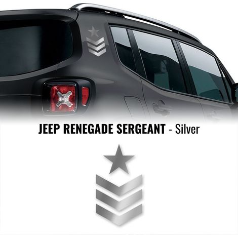 Adesivi Sergente Stella Army per Jeep Renegade, 2 Pezzi - Colore: ARGENTO