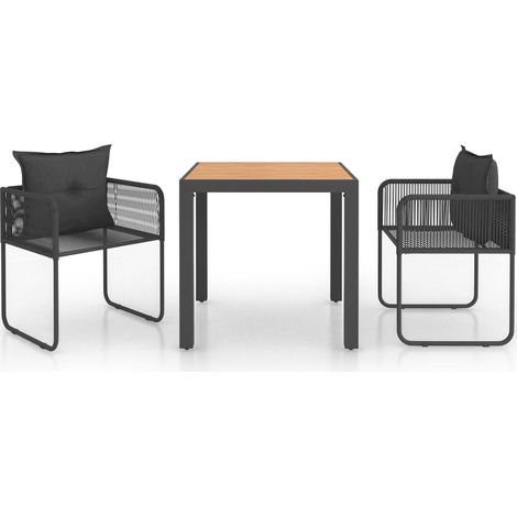 Maison Exclusive - Set da Pranzo da Giardino 3 pz in Rattan PVC Nero e Marrone (1/5)