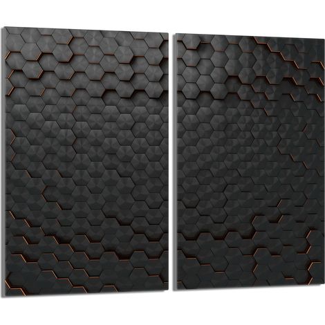 Glasschutzplatte für Herd 2x30x52 Schwarz (1/5)