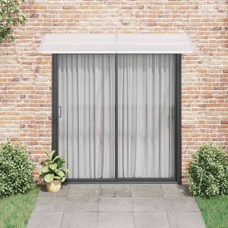Auvent Marquise de porte, Store Banne pour porte, Gris et transparent 240x80 cm PC OIB8832E (1/5)