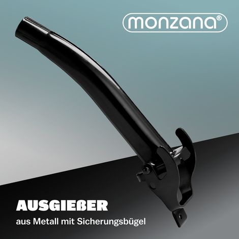 MONZANA® Ausgießer Einfüllstutzen aus Metall für Benzinkanister Kanister Metallkanister Tankstutzen Einfüllstutzen Kraftstoffausguss Benzin Diesel Schwarz