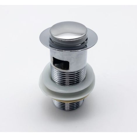 PILETTA PER TUBO DI SCARICO LAVANDINI 4/4 - IN OTTONE CROMATO CON TAPPO - ALTEZZA 70MM