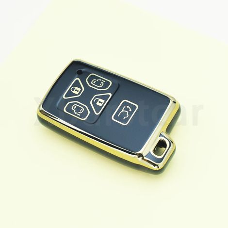 Coque de télécommande en TPU tendance (5 boutons, noire (GLD)) pour Toyota Noah Voxy Alphard Vellfire Previa Estima Isis,Housse de clé de voiture pou (1/5)