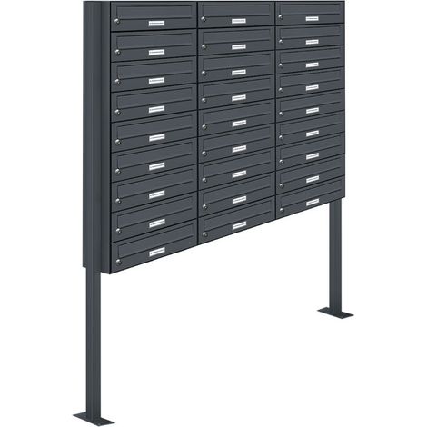 27er Standbriefkasten Anlage Freistehend RAL 7016 - Anthrazit (1/5)
