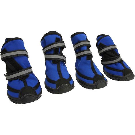 Lot de 4 bottes pour chien imperméables, antidérapantes et réfléchissantes, idéales pour l'hiver, la neige et la pluie, avec protection des pattes. (1/2)