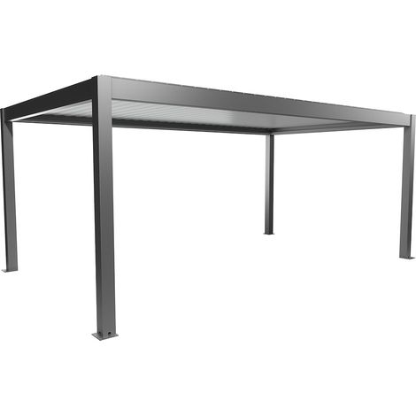 Pergola Gr. 6 x 3,5 quarzgrau-metallic/weiss