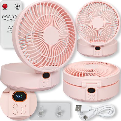 Ventilateur de bureau rose Heckermann WSK302