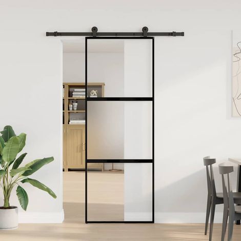 Maison Exclusive - Schiebetür mit Beschlag 76x205 cm Hartglas & A