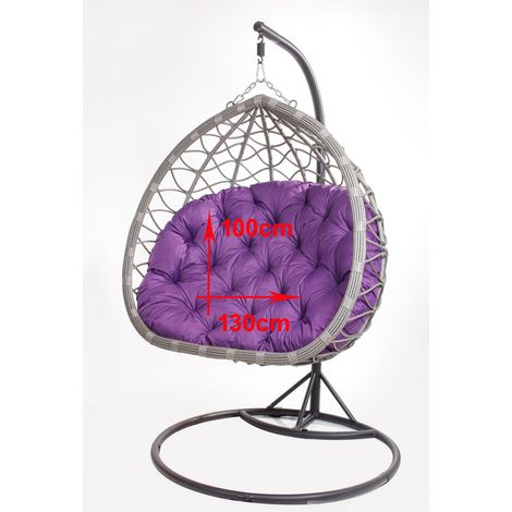 Coussins pour fauteuil berçant de jardin 130 x 100cm Coussin Fauteuil Suspendu Coussin fauteuil suspendu hamac Violet