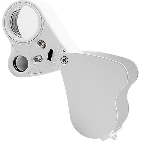 Lupa de joyero plegable con luz LED - 30 x 60 cm - Ojal iluminado para observar joyas, piedras preciosas, relojes, monedas y sellos (1/5)