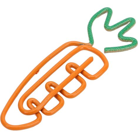 100 pièces trombones carotte, trombones mignons antidérapants en métal galvanisé de style carotte, pour signet photos papeterie scrapbooking (1/5)