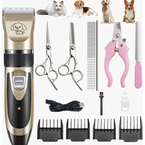 Lntyq Rechargeable tondeuse professionnelle pour animaux de compagnie avec accessoires , amovibles et lavables , pour chiens, chats (1/5)