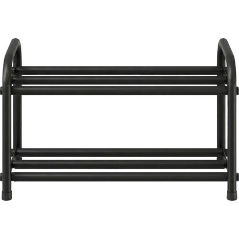 Étagère à Chaussures Extensible, Porte Chaussures, Étagères Réglables, Chaque Niveau Supporte 10 kg, pour Entrée, Dressing, Salon, 2 Niveaux, Noir d'Encre (1/5)