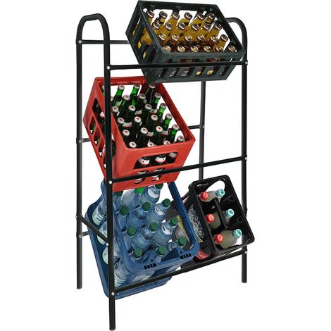 Kastenständer 6 Kisten - schwarz - Getränkekistenregal Kisten Ständer Bier Regal