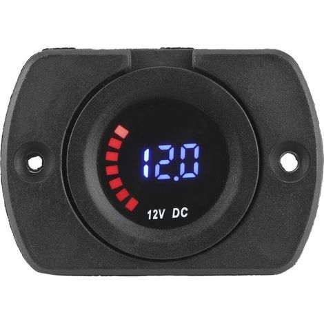 Compteur de tension PC retardateur d'écran coloré voltmètre marin noir fiable pour la Modification de véhicule de moto de bateau de voiture(With panel) (1/5)
