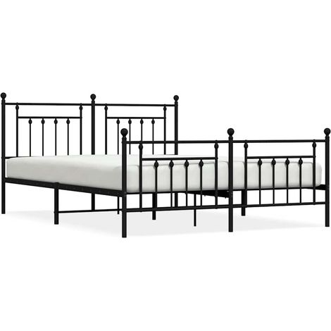 Maison Exclusive - Giroletto con Testiera e Pediera Metallo Nero 183x213 cm (1/5)