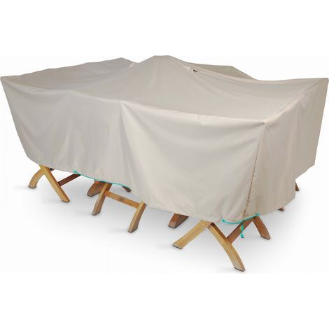 Gartenmöbelabdeckung 200 x 130 cm – Wasserdichte und wasserabweisende Abdeckung – Kordelzug und Klettverschluss – 2 Belüftungsöffnungen – Cov'Up (1/5)