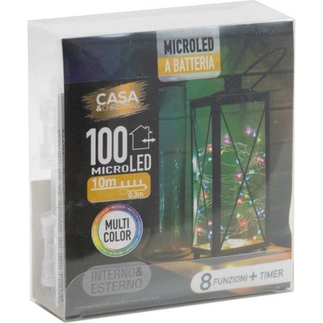 MICROLED 100 MULTICOLOR BATTERIA 8F-INTERNO ED ESTERNO