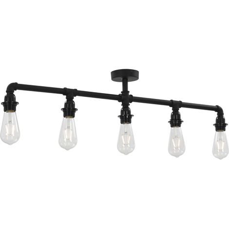 Plafonnier Noir 5 ampoules E27