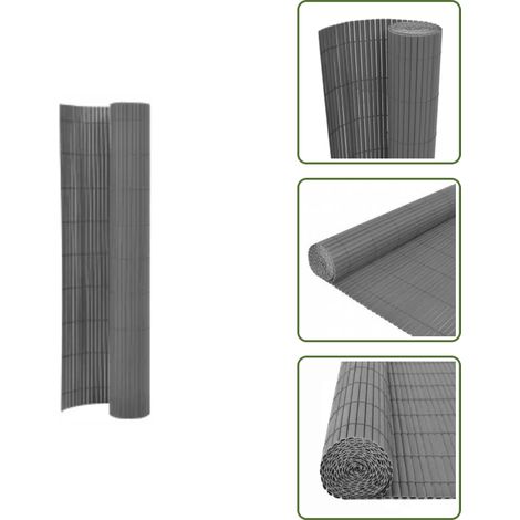 Valla de jardín gris - vidaXL Valla de jardín de doble cara gris 90x400 cm - Valla de jardín doble cara