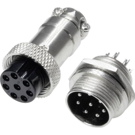 Pollin 453557 Connecteur rond embase femelle, mâle Nombre total de pôles: 8 1 set D733432 (1/4)