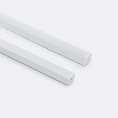 Aluminiumprofil Aufbau für LED Streifen bis 15 mm Weiß 2 m Weiß transluzent (1/4)