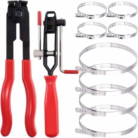 Pince Pour Collier De Serrage, 2 Pinces Pinces Collier Cardan Et Pince Colliers Bandes À Sertir Avec L’offre De 8 Pcs De Collier RWPince à collier (1/5)