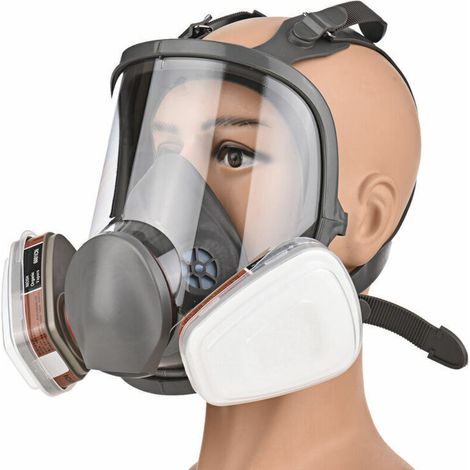 Respiratore riutilizzabile 16 in 1 a copertura totale per vapori organici, ideale per verniciatura, lucidatura, saldatura e altre attività di protezione sul lavoro. (1/4)
