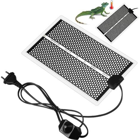 Tapis Chauffant Reptile, 15X28CM Tapis Chauffant Terrarium avec Contrôle Température Reptiles, Serpents, Lézards, Geckos, Araignées, Insecte (1/4)