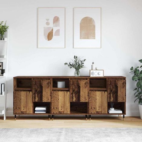 Buffets 3 pcs-Lot de 3 Meuble de rangement Bois ancien 180 x 35 x 70 cm Bois d'ingénierie 122268 (1/5)