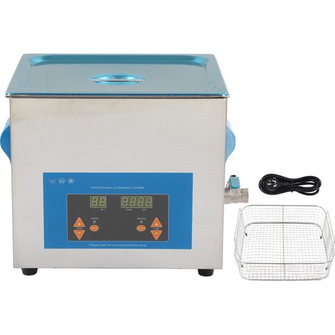 Nettoyeur Ultrasonique 13L 300W Acier Inoxydable, Contrôle par Bouton Mécanique, Minuterie et Chauffage, Prise Australienne 220‑240V, Machine de Nettoyage à Ultrasons pour Pièces et Outils (1/5)
