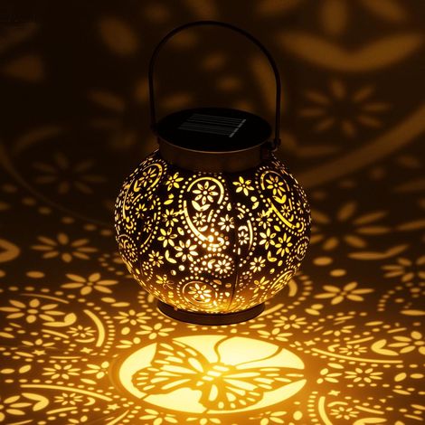 Lanterne solaire d'extérieur étanche IP65 - Lanterne de jardin LED suspendue - Lampes solaires d'extérieur vintage pour terrasse, véranda, cour et pelouse (1/5)