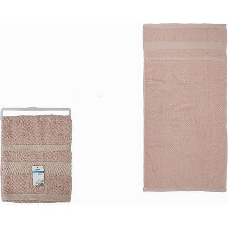 Cleafe - Asciugamano Da Bagno Viso In Cotone Morbida 48 X 90 Cm 175 Gr Colore Rosa 79488 - (1/2)