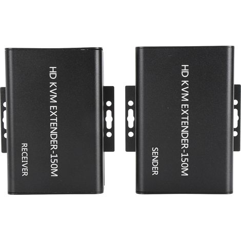 Extendeur KVM HD Full HD 1080p, transmission non compressée sur un seul câble Cat 5e 6, portée jusqu'à 150 m, extension d'interface multimédia HD, prise UE 100-240 V (1/5)