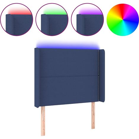 Maison Exclusive - Cabecero con LED de tela azul 93x16x118/128 cm (1/5)