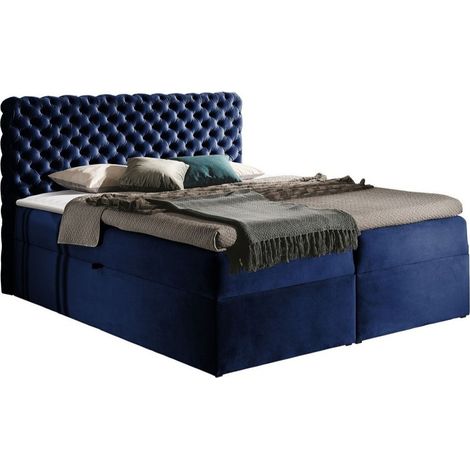 Lit boxspring Lac, Magic Velvet 2216, Continental, Double, 140x200, Tissu, Disponible, 146x213x123cm
