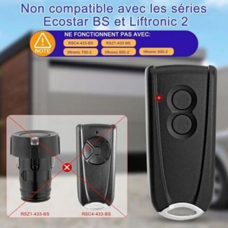 Émetteur Porte De Garage - 433,92 MHz - Compatible Hormann EcoStar RSC2 RSE2 RSZ1 - 2 Canaux - 1 Pièce (1/4)