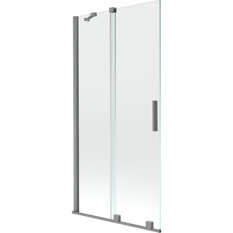 Paroi de baignoire coulissante bi-pliant Mexen Velar 90 x 150 cm, transparent, gun metal - 896-090-000-01-95 (1/2)