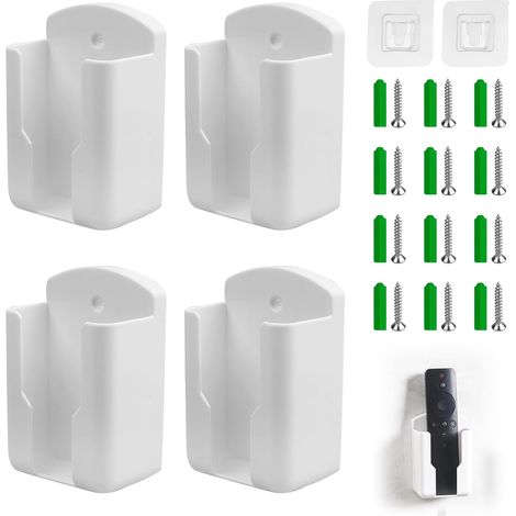 Supports Muraux pour Télécommandes, Lot de 2 avec Adhésif et Vis, Pratique pour Climatisation et TV, Taille Intérieure : 63 mm x 30 mm x 100 mm (L x l x H) (4) (1/5)